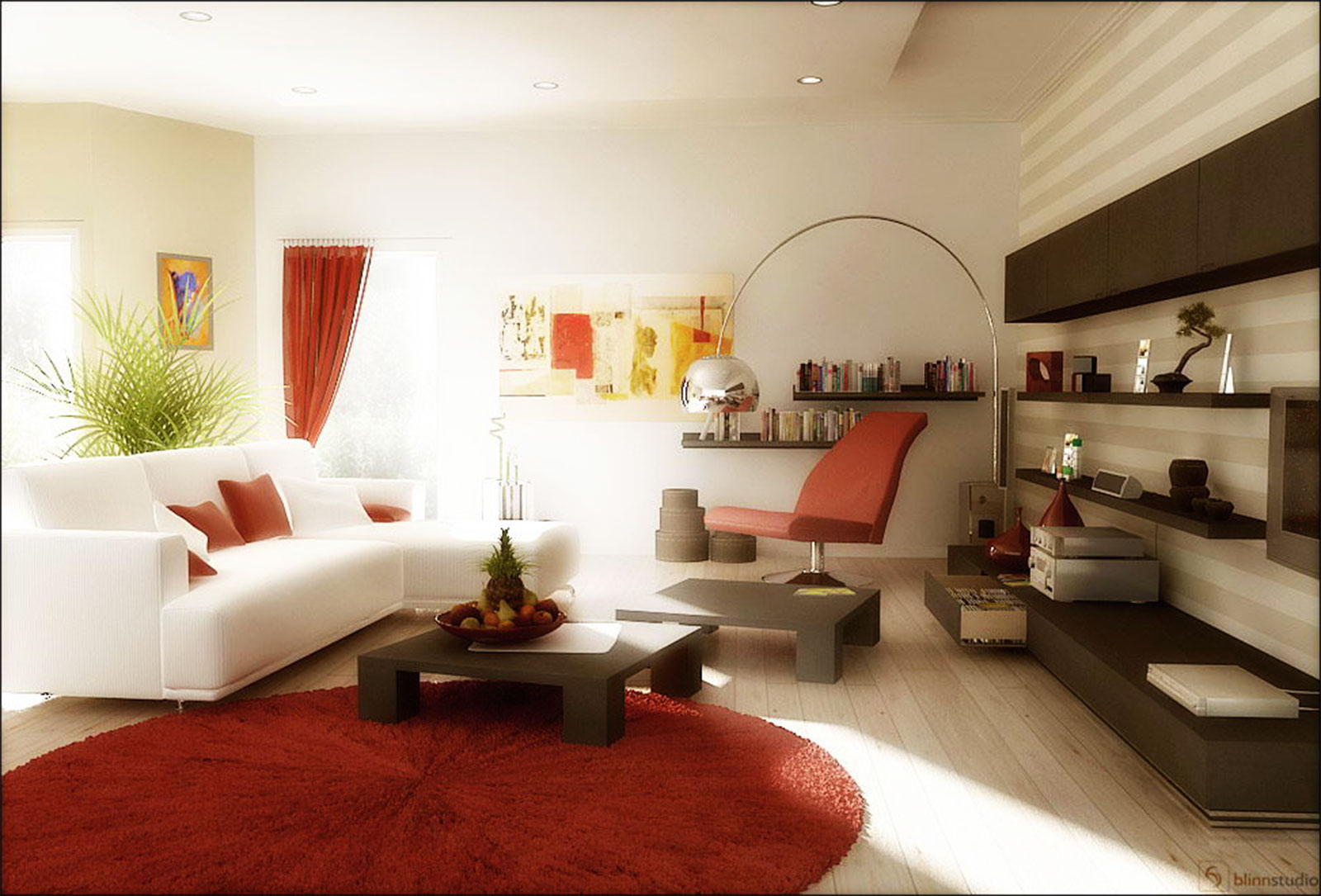 Rust Red White Living Room Furniture Designs : Furniture Ideas