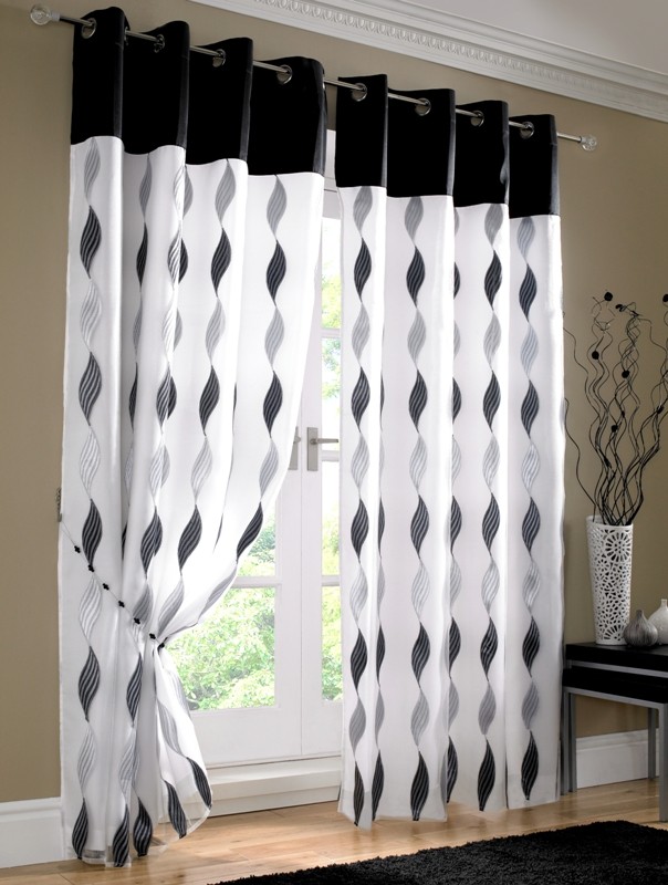 black and white curtains